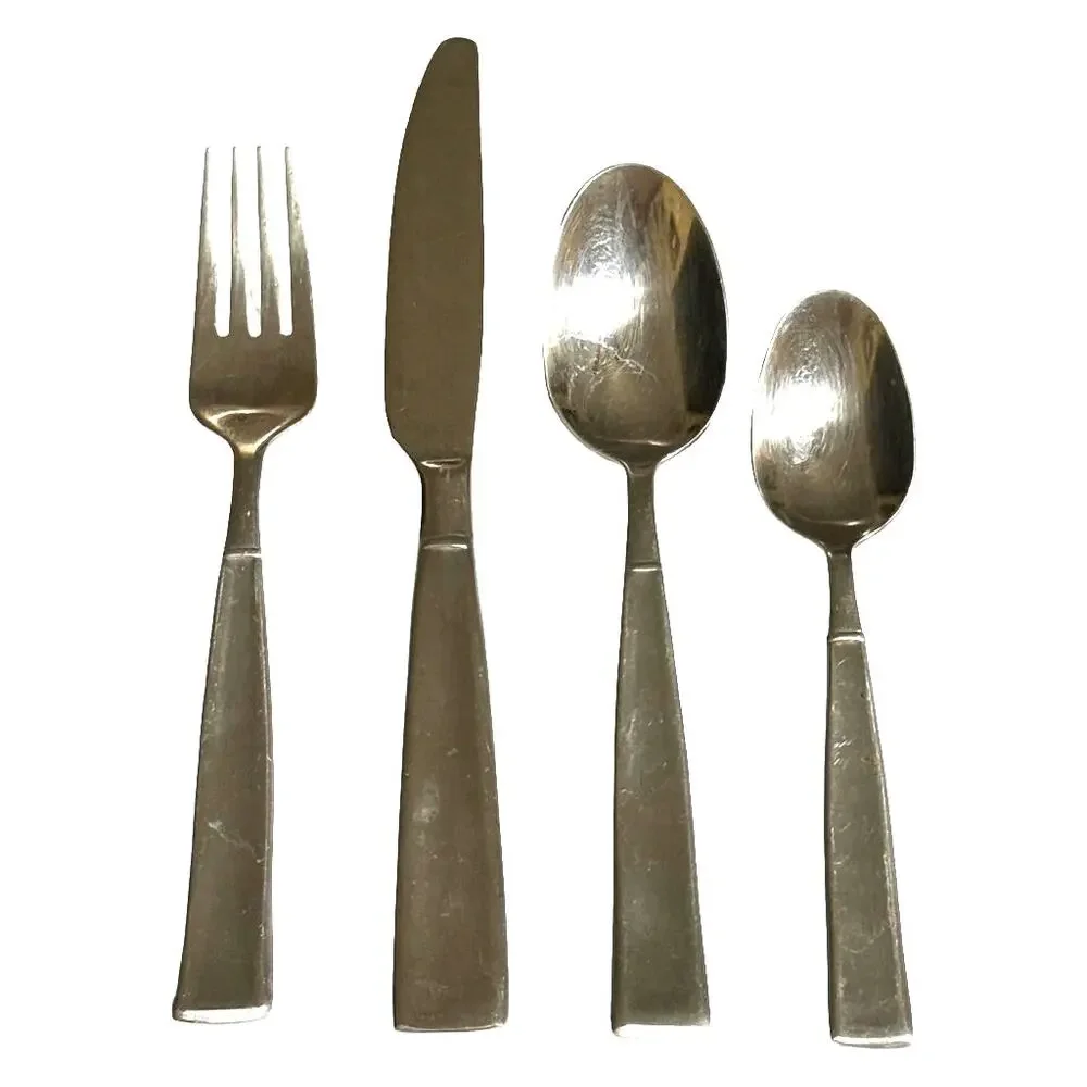 Cuisinart Satin Balance Stainless Steel Flatware 4 pc‎ set - Modern and Simple